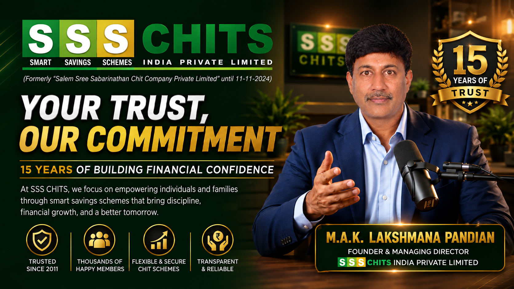 SSS Chits - Your Trust, Our Commitment - M.A.K. Lakshmana Pandian